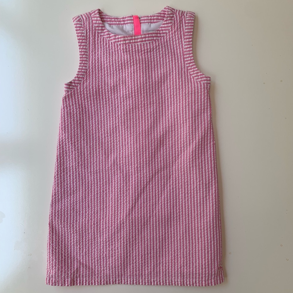 Girls Vineyard Vines pink seersucker dress
